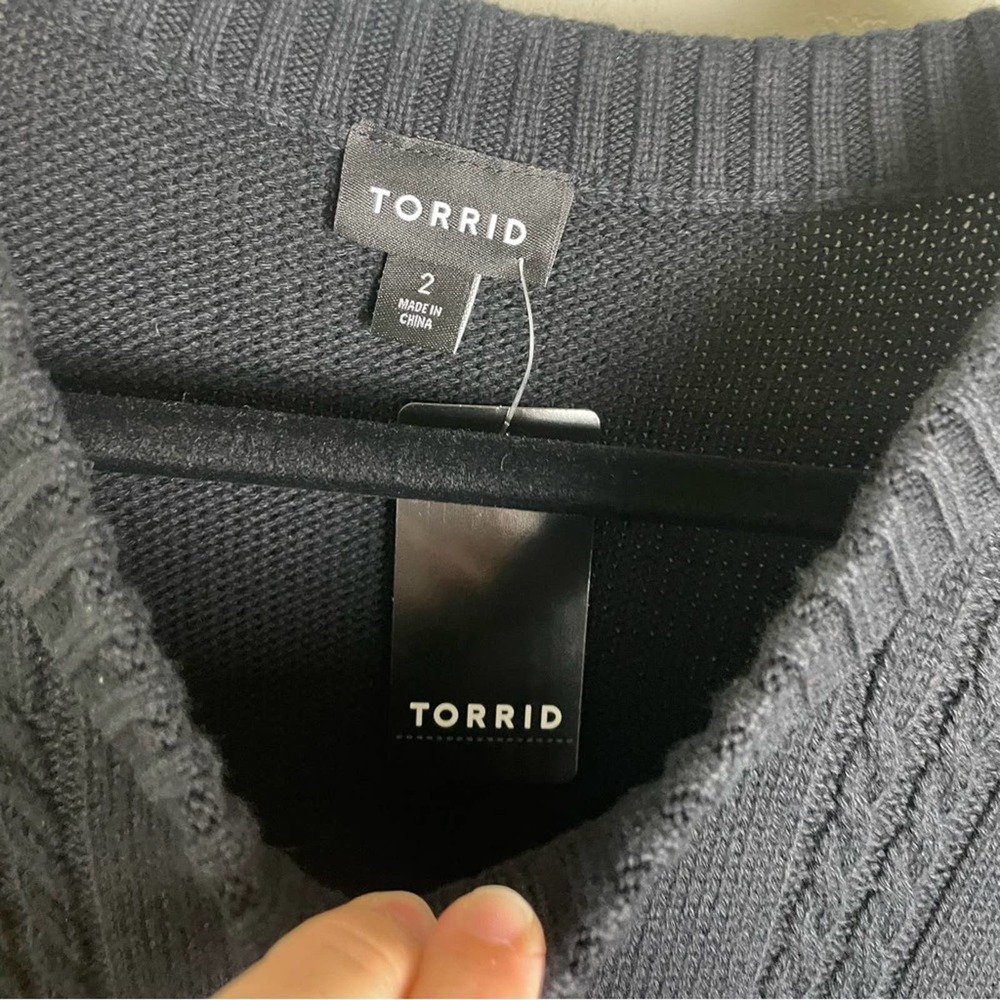 ❌SOLD Torrid Black Cable Knit Sweater Bodycon Shift Dress 2X NWT 12260163 - Picture 4 of 15